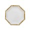 25 Octagon 7" WHITE Paper Salad Dinner PLATES NATURAL Bamboo Print